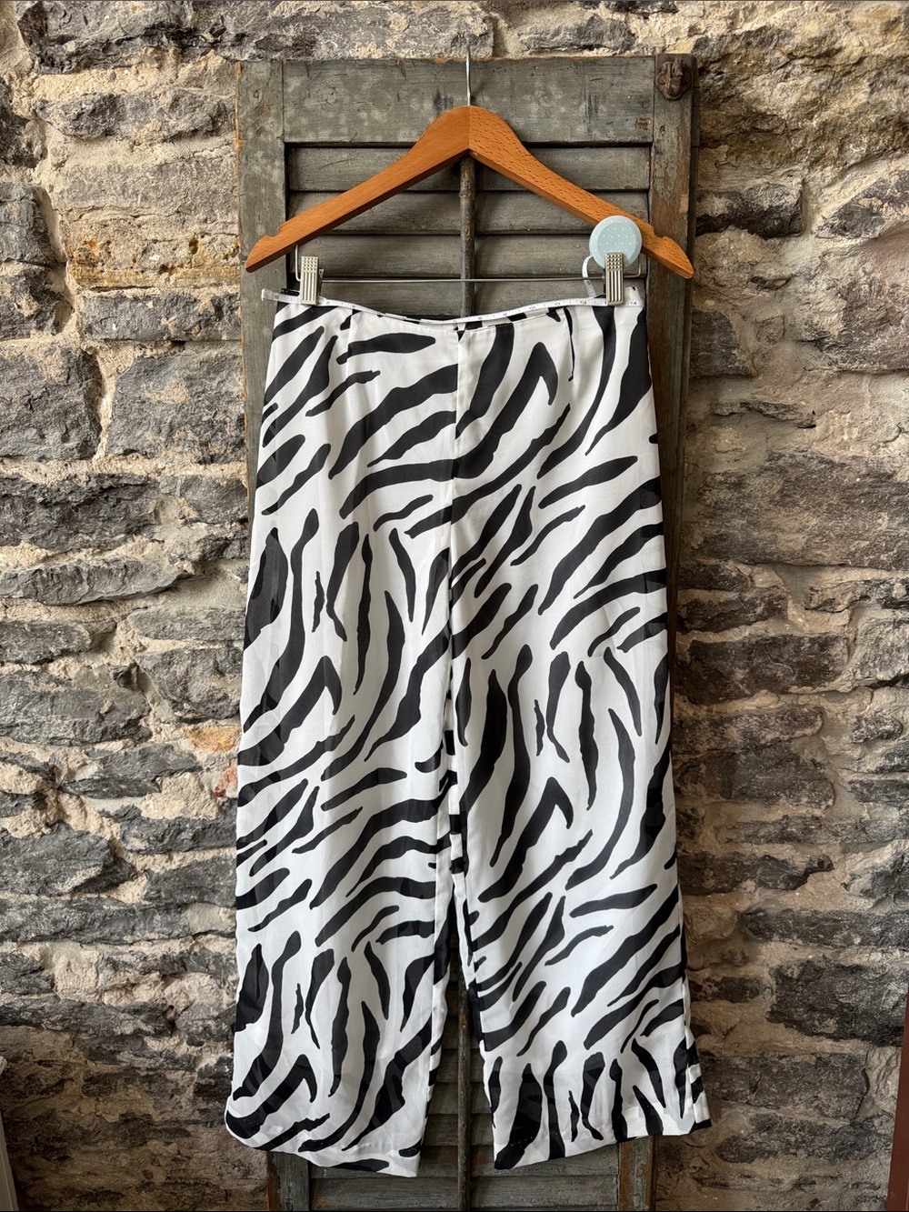 Black & White Zebra Print Midi Skirt
